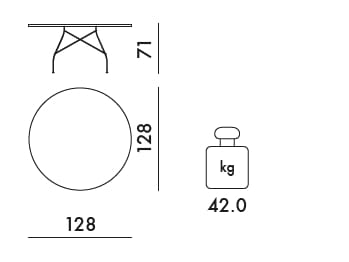 Круглый садовый стол со стальным основанием и столешницей из керамогранита Kartell GLOSSY ARCH-00030876 - Вид №22