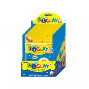 22047 Масса для лепки iClay в пакетиках 50 г синяя AMOS