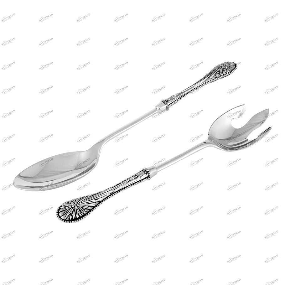 Вилка и ложка стальные для салата серебряные "Британи" REGENT БРИТАНИ 00-3946614 Серебро 