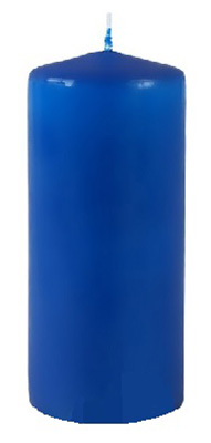 079807 Свеча пеньковая 8 х 20 см 813 г синяя Омский Свечной 
