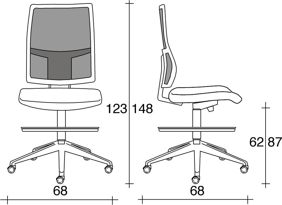 TALIN Регулируемое по высоте офисное кресло из 5-спицевой сетки для рисовальщика Allynet sun-id-1428778 - Вид №1