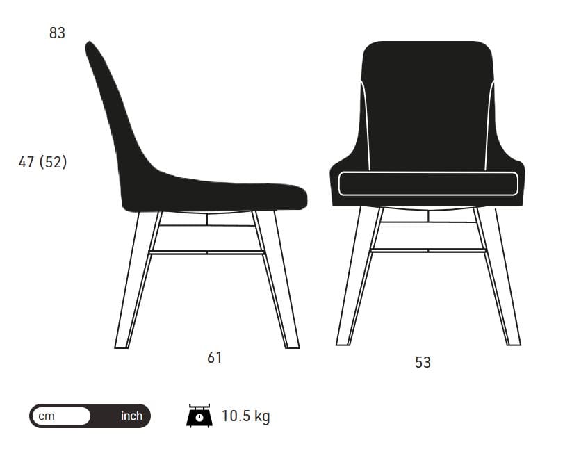 Мягкий стул для ресторана KFF Youma Casual ARCH-00032546 - Вид №2