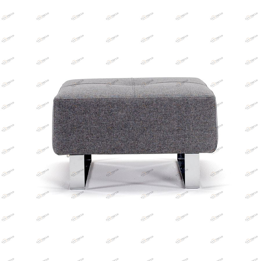 Пуф Supremax Deluxe Excess с хромированными ножками, серый Innovation Living SUPREMAXPF563