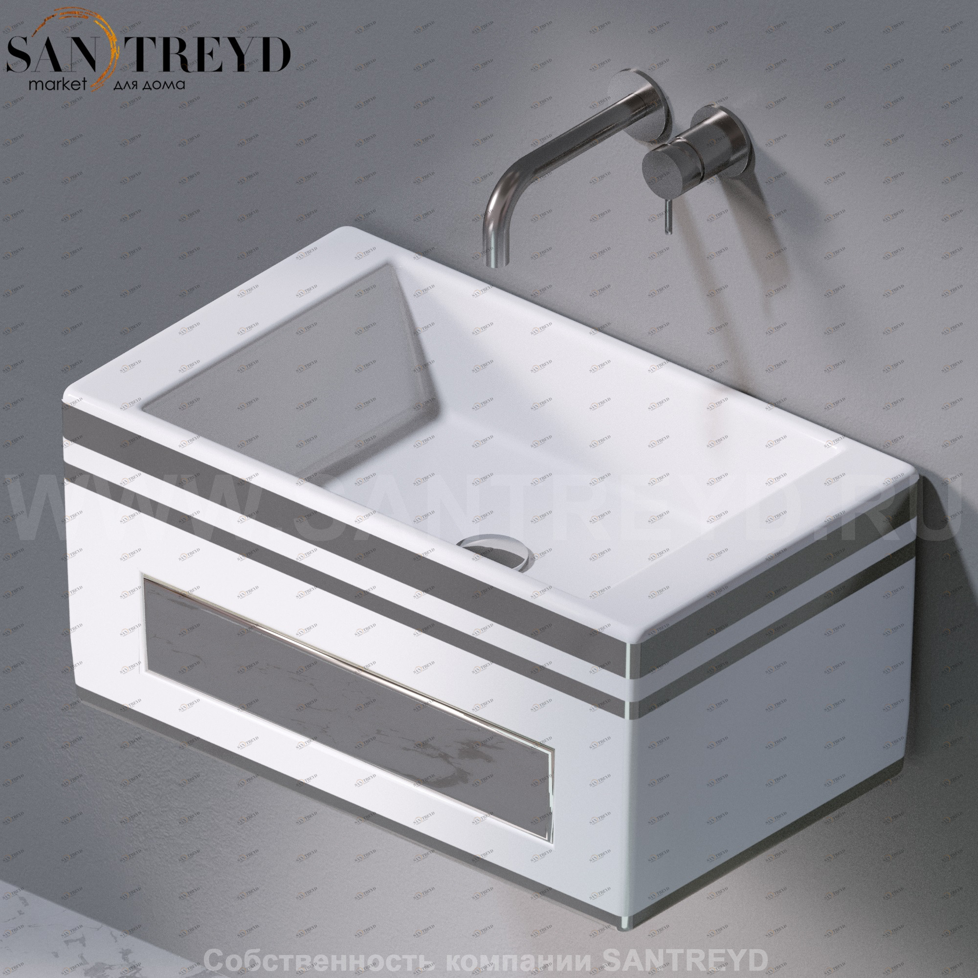 L116467P Подвесная раковина настенная прямоугольная A. e T. Italia Tower белая AeT ITALIA