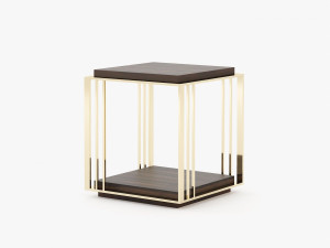 Квадратный журнальный столик из нержавеющей стали и дерева