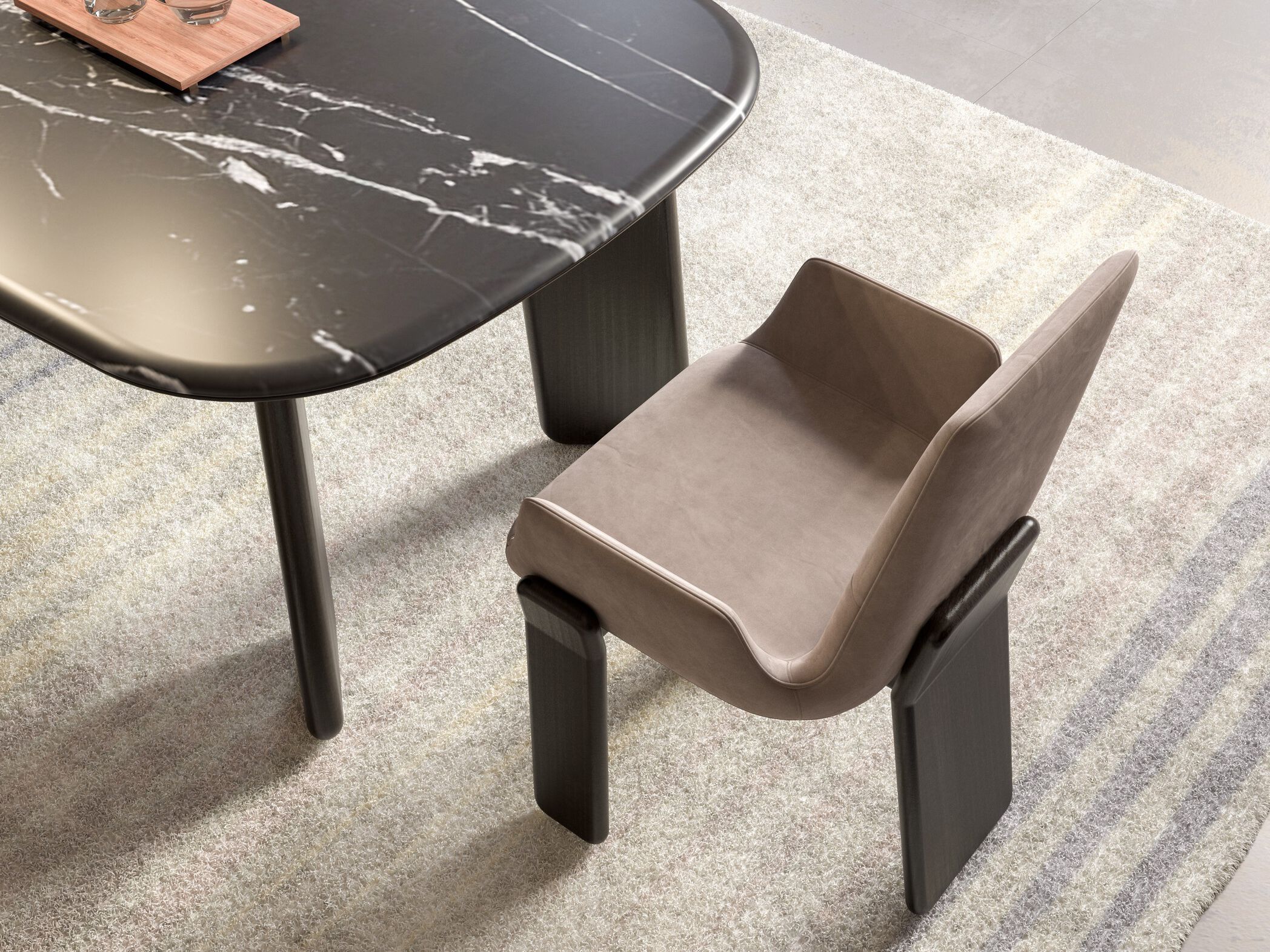 Кожаный мягкий стул с подлокотниками CPRN HOMOOD Shapes 2025 ARCH-00011676 - Вид №2