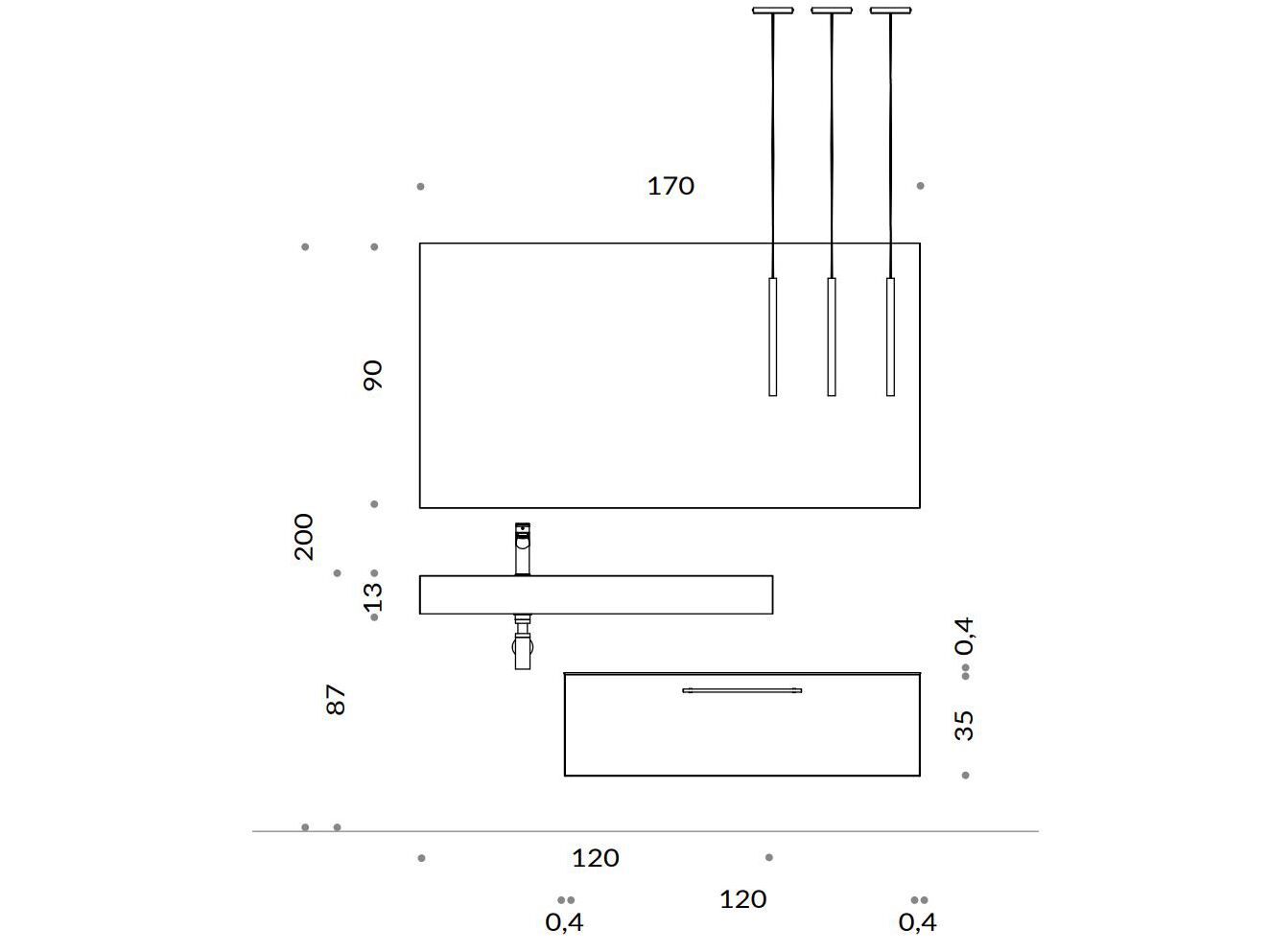 Подвесной шкаф для ванной комнаты с ящиками Gruppo Geromin Eclipse ARCH-00074262 - Вид №3