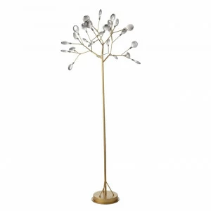 Торшер светодиодный 180х80 см золото с белым Riccardo SL411.215.27 ST LUCE ФЛОРИСТИКА 00-3889407 Белый;золото