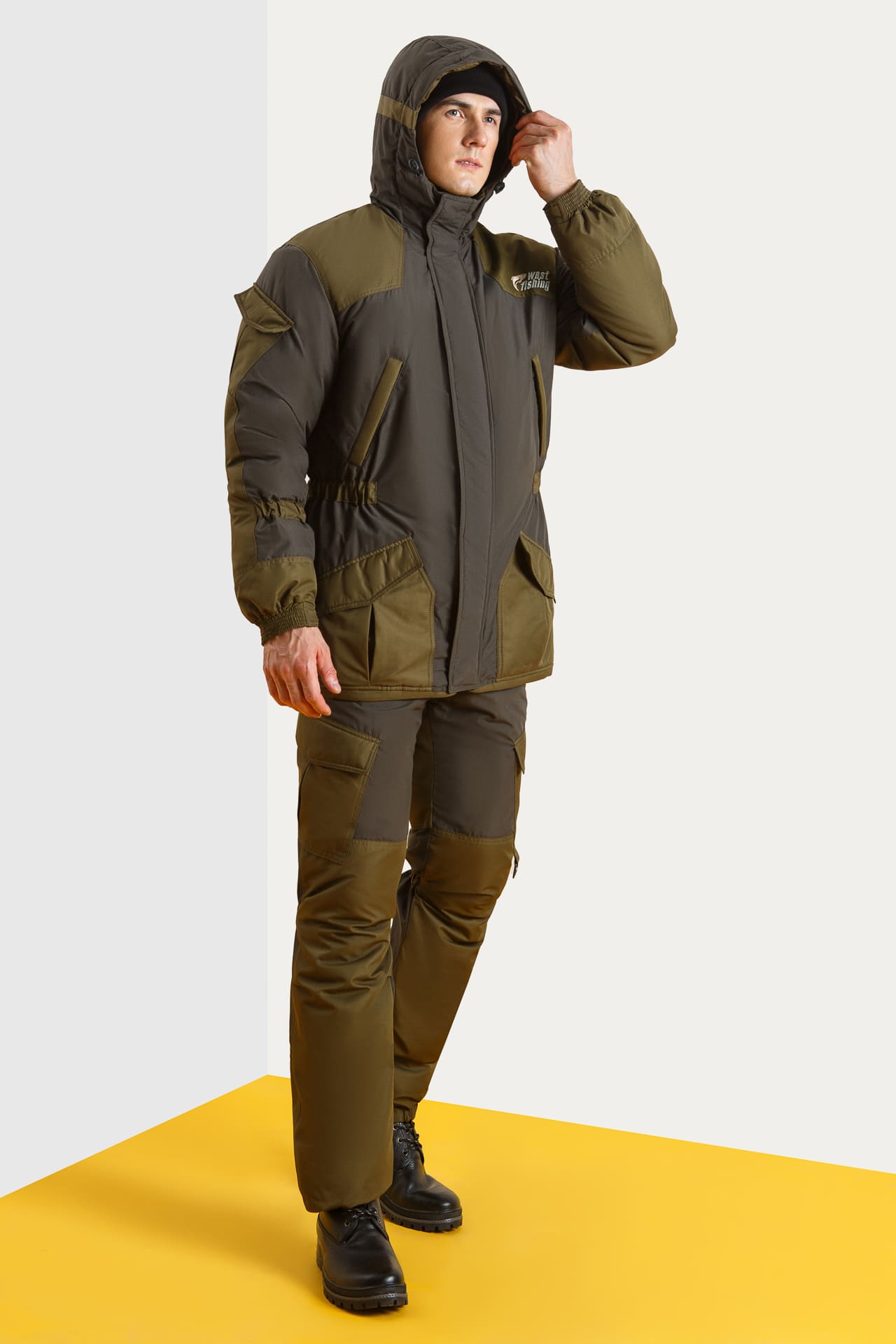 63942 Костюм  зимний хаки West Fishing  Зимняя спецодежда Santreyd  - Вид №12