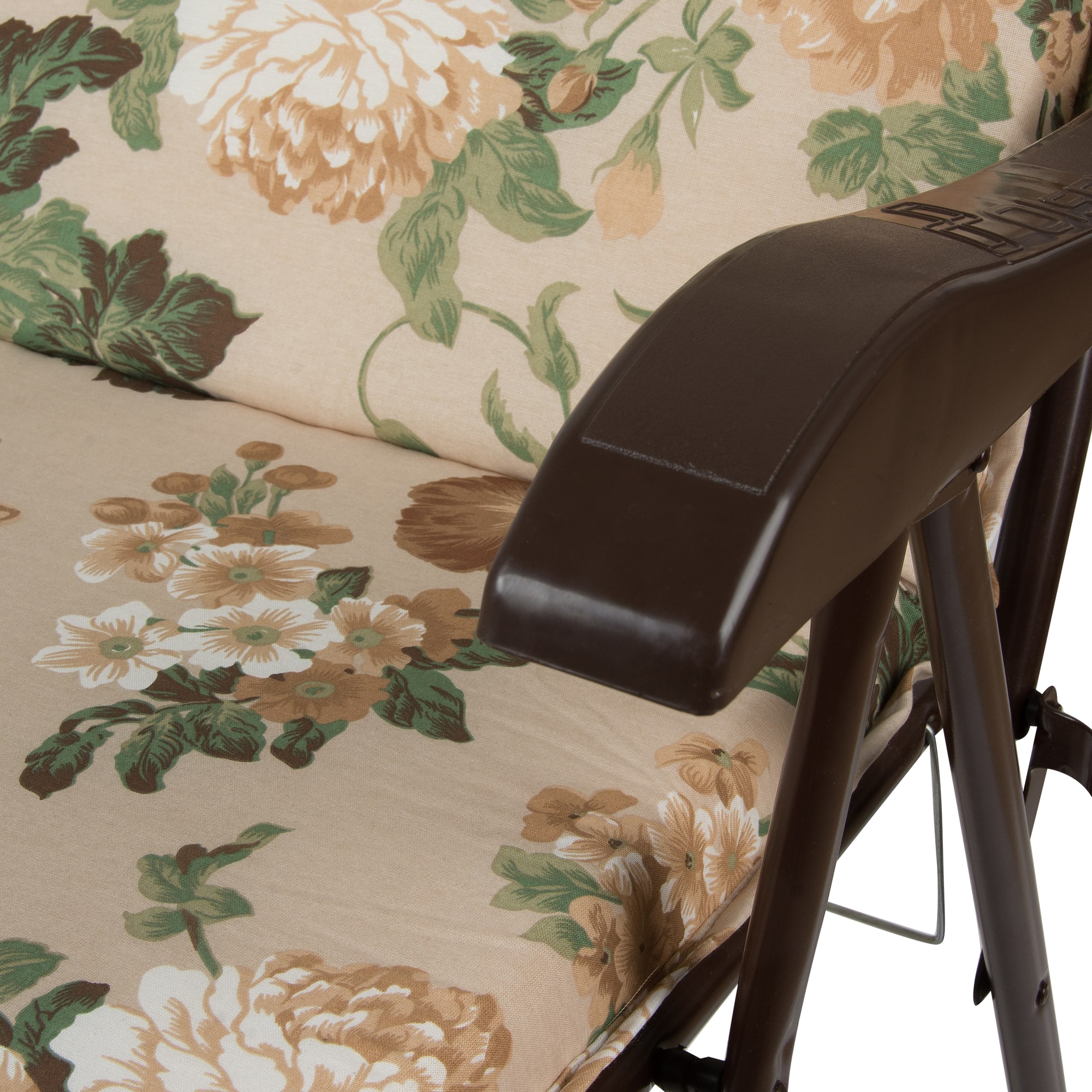 82119395 Кресло-шезлонг Ривьера 108х65х111 см металл коричневый/бежевый с принтом Santreyd  - Вид №1