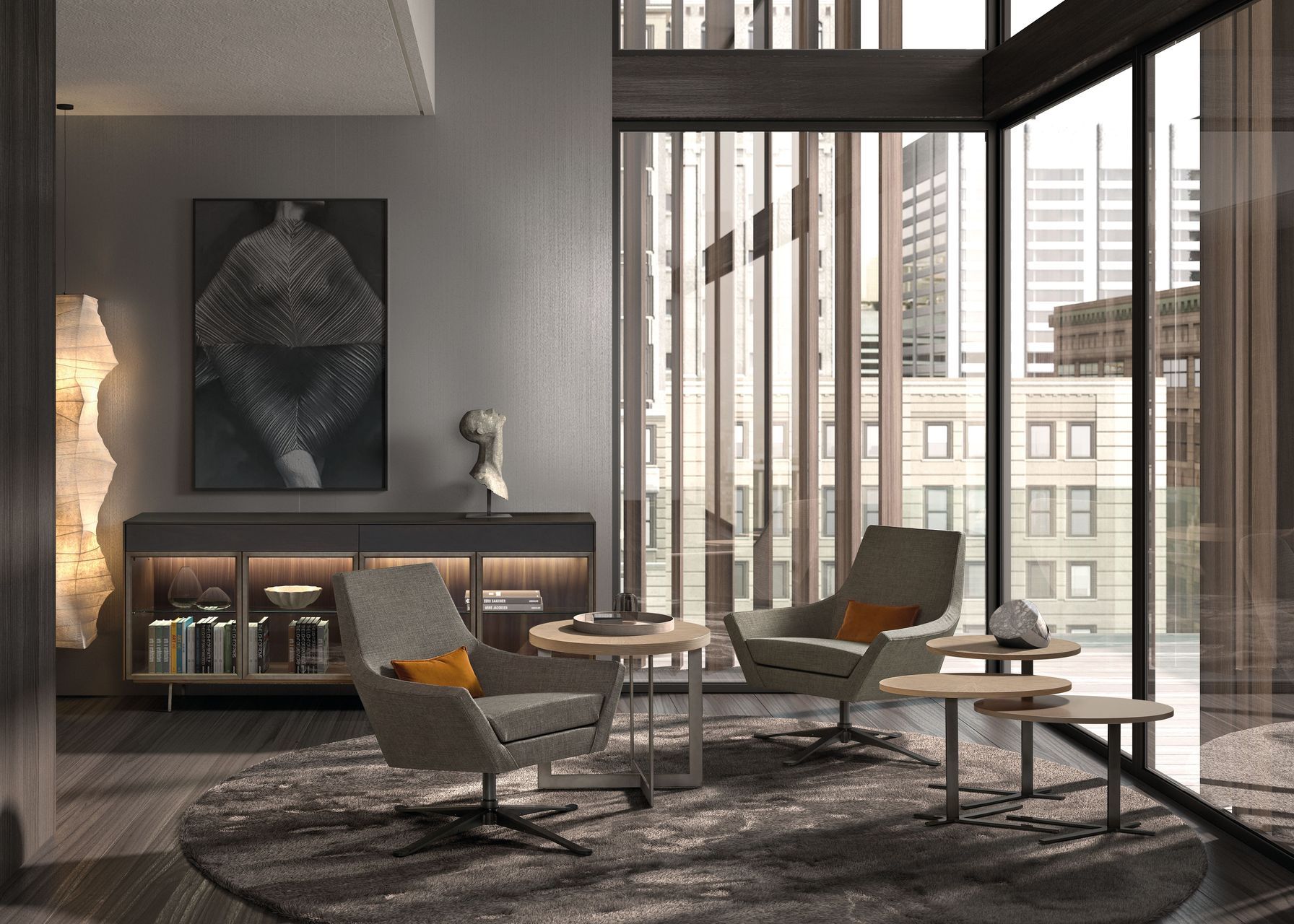 Тканевое вращающееся кресло с подлокотниками Hurtado Evolution ARCH-00114622 - Вид №3