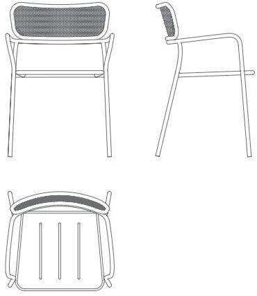 Garda Furniture Штабелируемый металлический садовый стул со встроенной подушкой Totem Gt01be - Вид №10