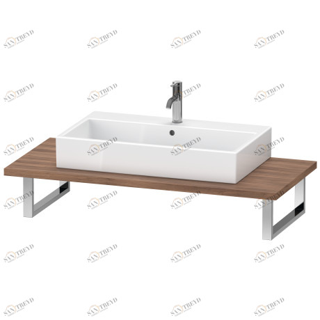 LC104C07979 Консоль для накладной и встраиваемой сверху раковины компакт, Толщина консоли 30 мм L-Cube #LC104C 480 мм Орех натуральный, декор Duravit