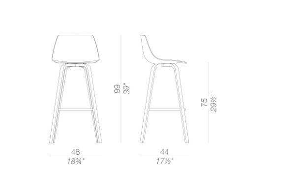 Высокий стул из многослойной ткани Lapalma MIUNN ARCH-00076621 - Вид №11