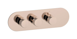 Комплект пластины и ручки термостатическая VINILE 2-позиционная горизонтальная эллиптическая пластина WE ARE IB eua222rsnvn Rose Gold Aqua