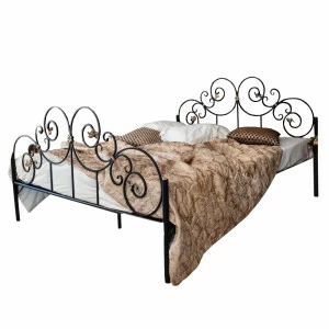 Кованая двуспальная кровать 160х200 с двумя спинками белая "Афина" FRANCESCO ROSSI АФИНА 134616 Черный