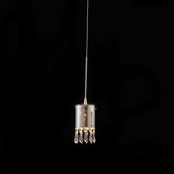 Подвесной светильник Crystal Tube 1 от Delight Collection MD2544/1 DELIGHT COLLECTION ДИЗАЙНЕРСКИЕ 243724 Прозрачный;хром;дымчатый  - Вид №1