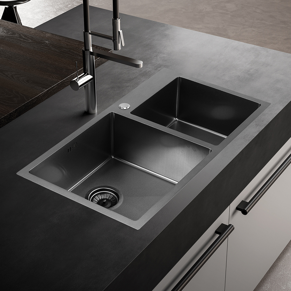 Мойка S7843HB MELANA ProfLine 3,0/220 ГРАФИТ 2-я чаша, врезная прямоугольная S7843HB S7843HB графит - Вид №2
