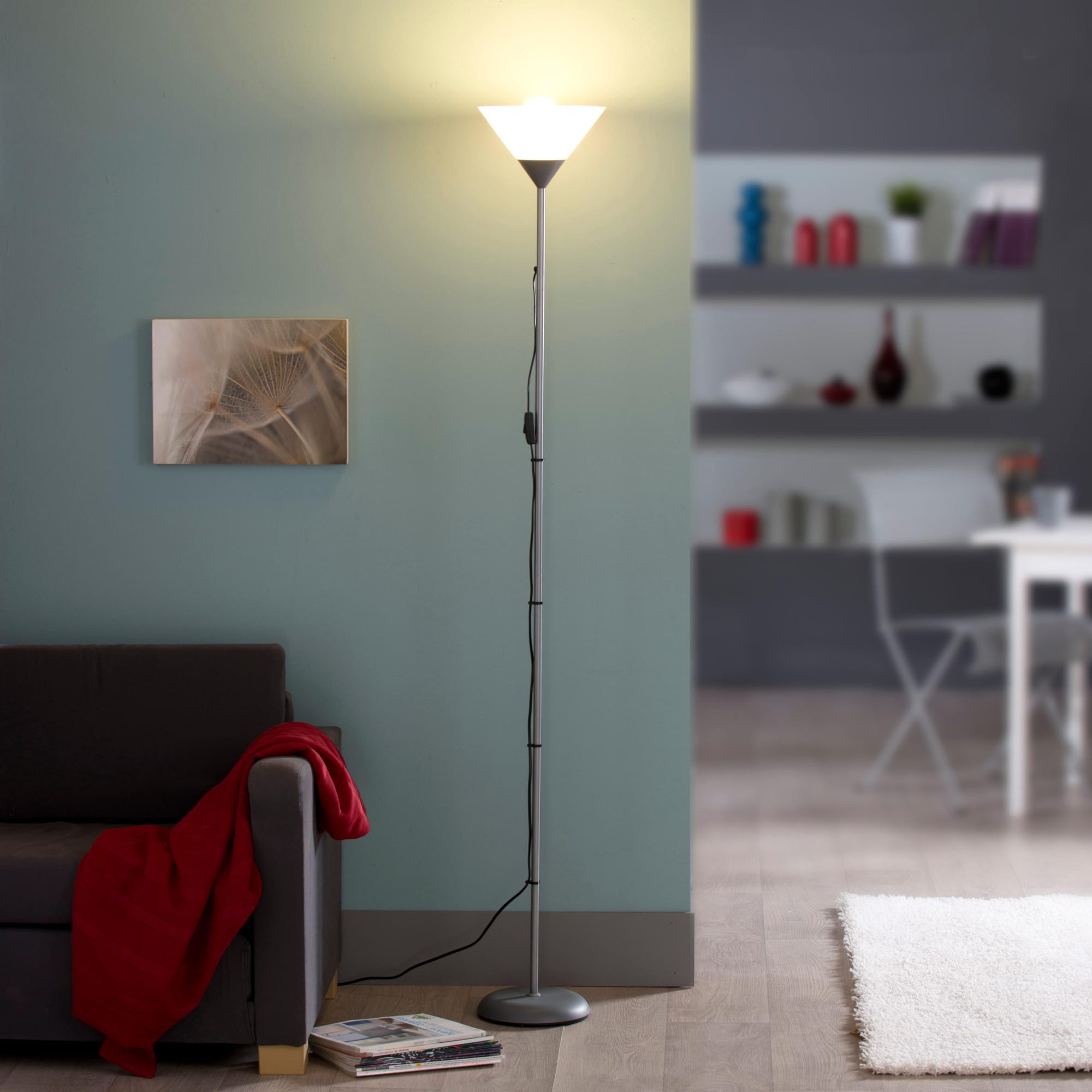 11984375 Торшер «Конус-1» 1xE27х60 Вт, пластик, цвет серебристый Santreyd  - Вид №5