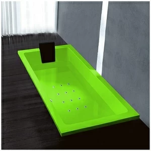 Ванна Gruppo treesse Quadra 170 V072C-SX-S салатовая с аэромассажем прямоугольная встроенная левая