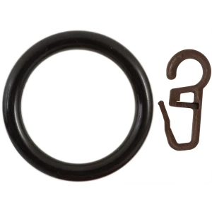 Кольцо с крючком Русские Карнизы пластик цвет дуб венге 2.8 см 4 шт
