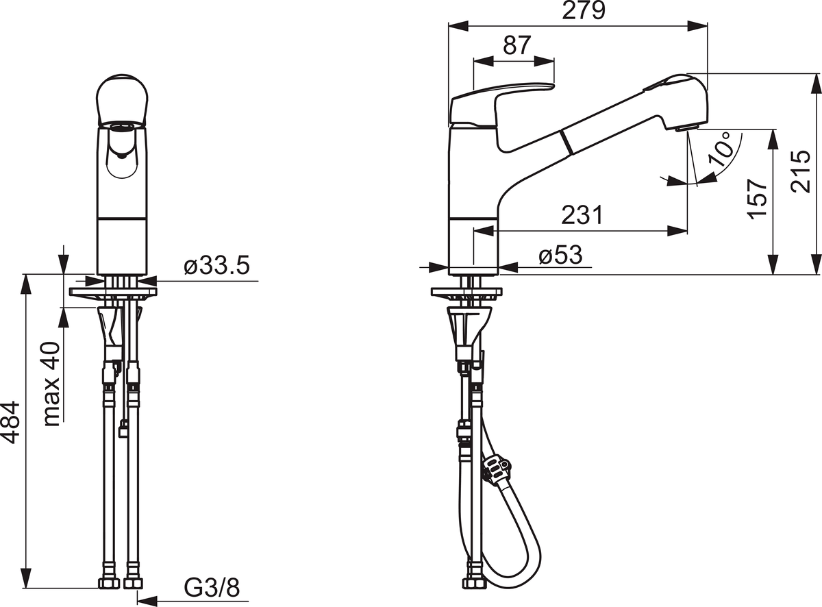 Oras 1032F Смеситель для кухни 1032F Safira Хром  - Вид №1