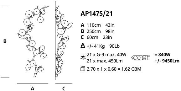 Serip Бра из бронзы ручной работы Nenufar Ap1475/21 - Вид №1