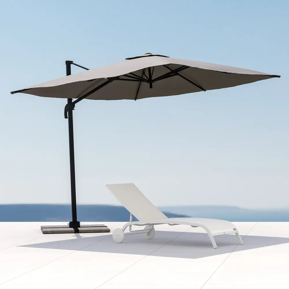 Шезлонг Naterial Lyra II 207x63x95 см алюминий/текстилен белый STLM-2136262 - Вид №15