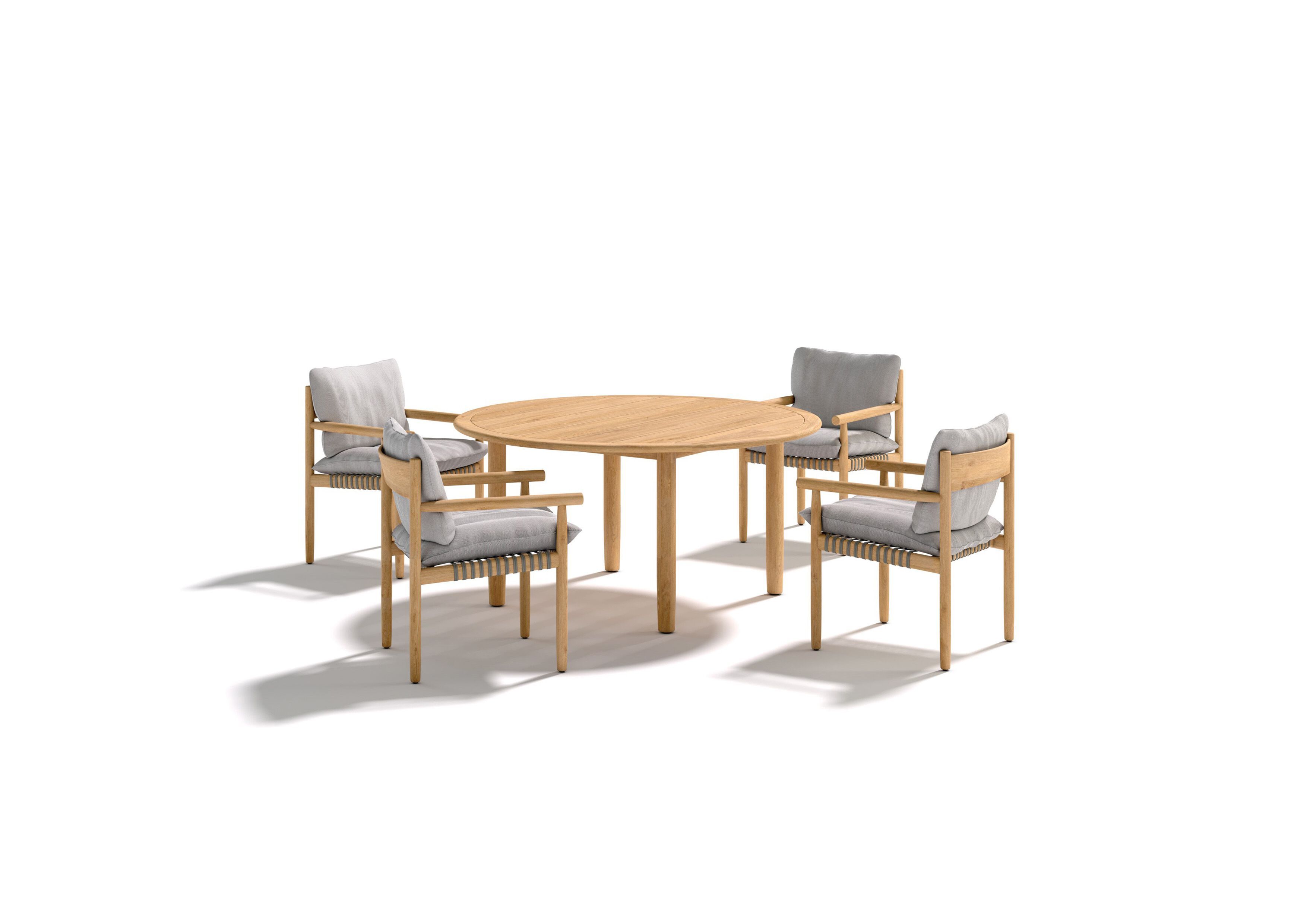 Садовый стул из тикового дерева и ткани с подлокотниками DEDON TIBBO ARCH-00125586 - Вид №6