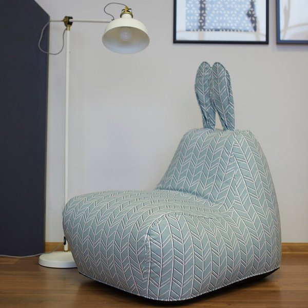 Бескаркасный пуф-заяц детский хлопок голубой МАСТЕРСКАЯ КРЕСЛО  335307 Голубой Santreyd  - Вид №3