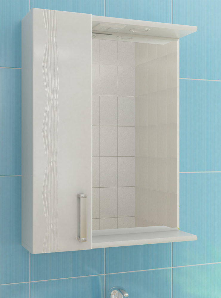 Зеркало Atlantic 1-550 левый, со спотом550⨉150⨉700 мм белый VIGO sun-id-665264 - Вид №1