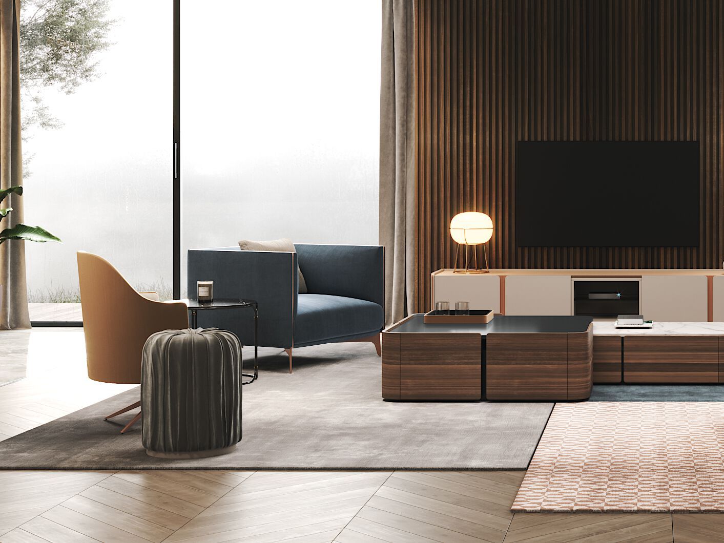 Круглый пуф из ткани PRADDY Natur ARCH-00108493 - Вид №8