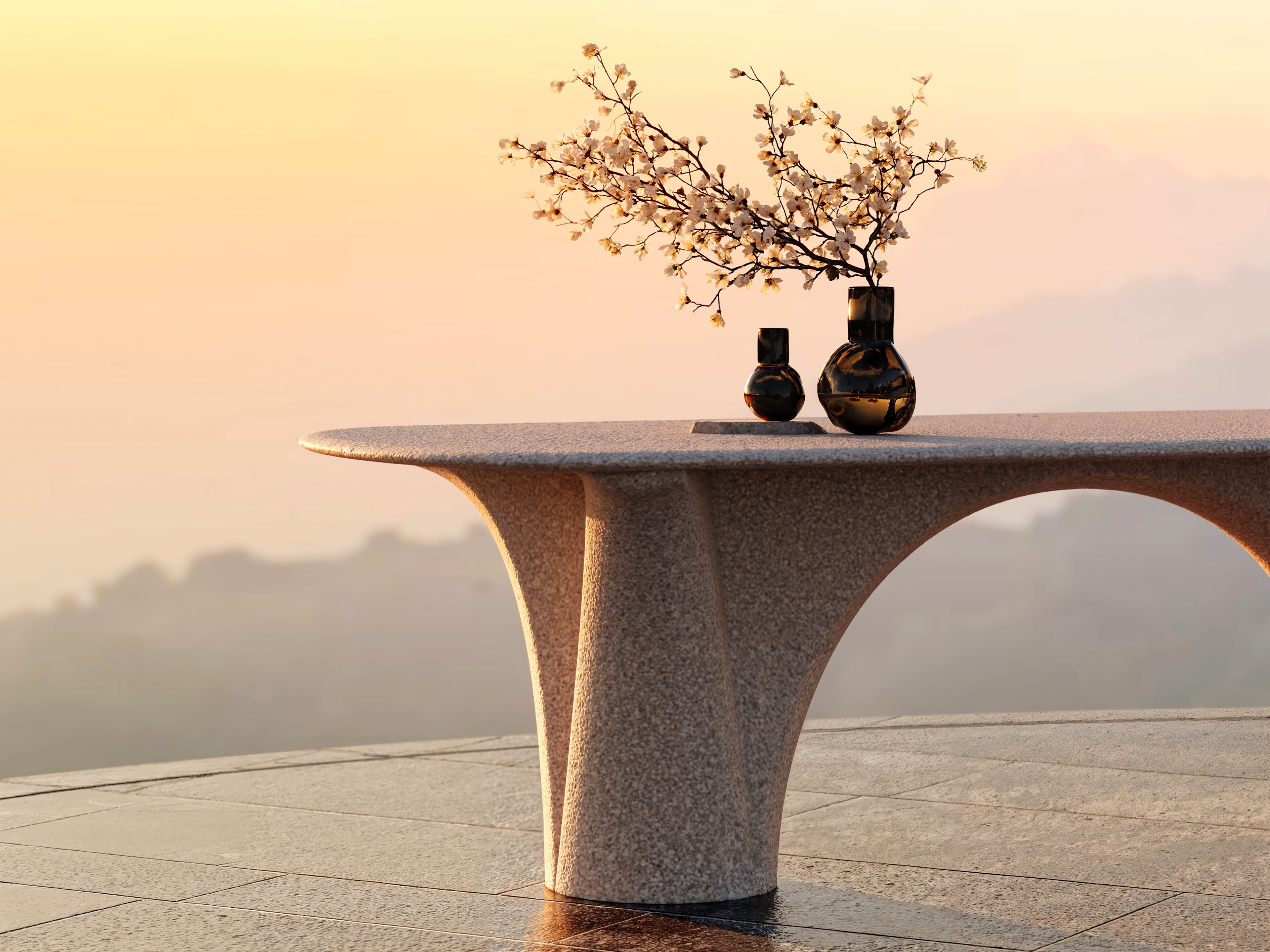 Овальный садовый стол из песчаника SNOC Savio ARCH-00150265 - Вид №1