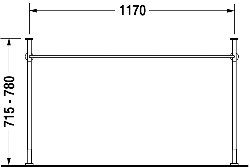 0030731000 Металлическая консоль Vero #003073 Хром Duravit - Вид №2