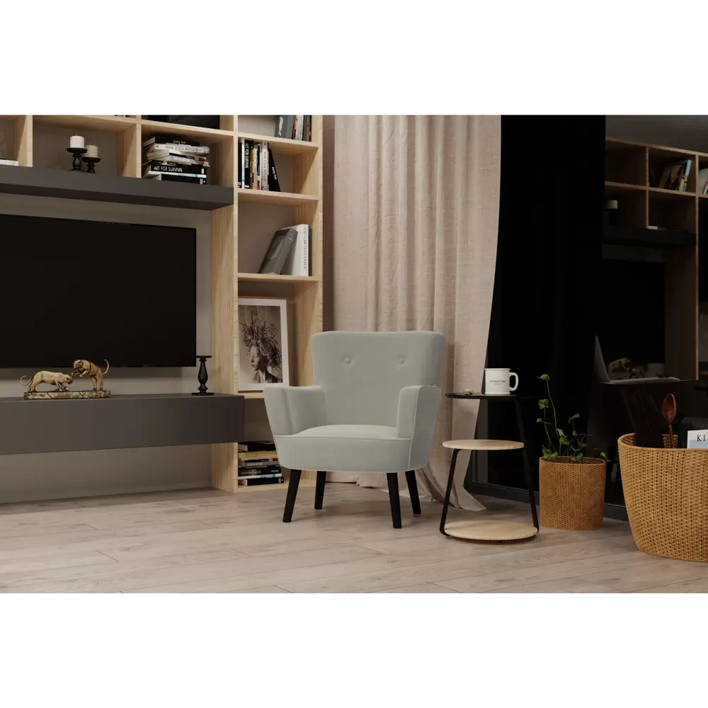 Кресло полиэстер Seasons Вилли 77x86x76 см цвет бежевый 85151527 STLM-2109837  - Вид №3