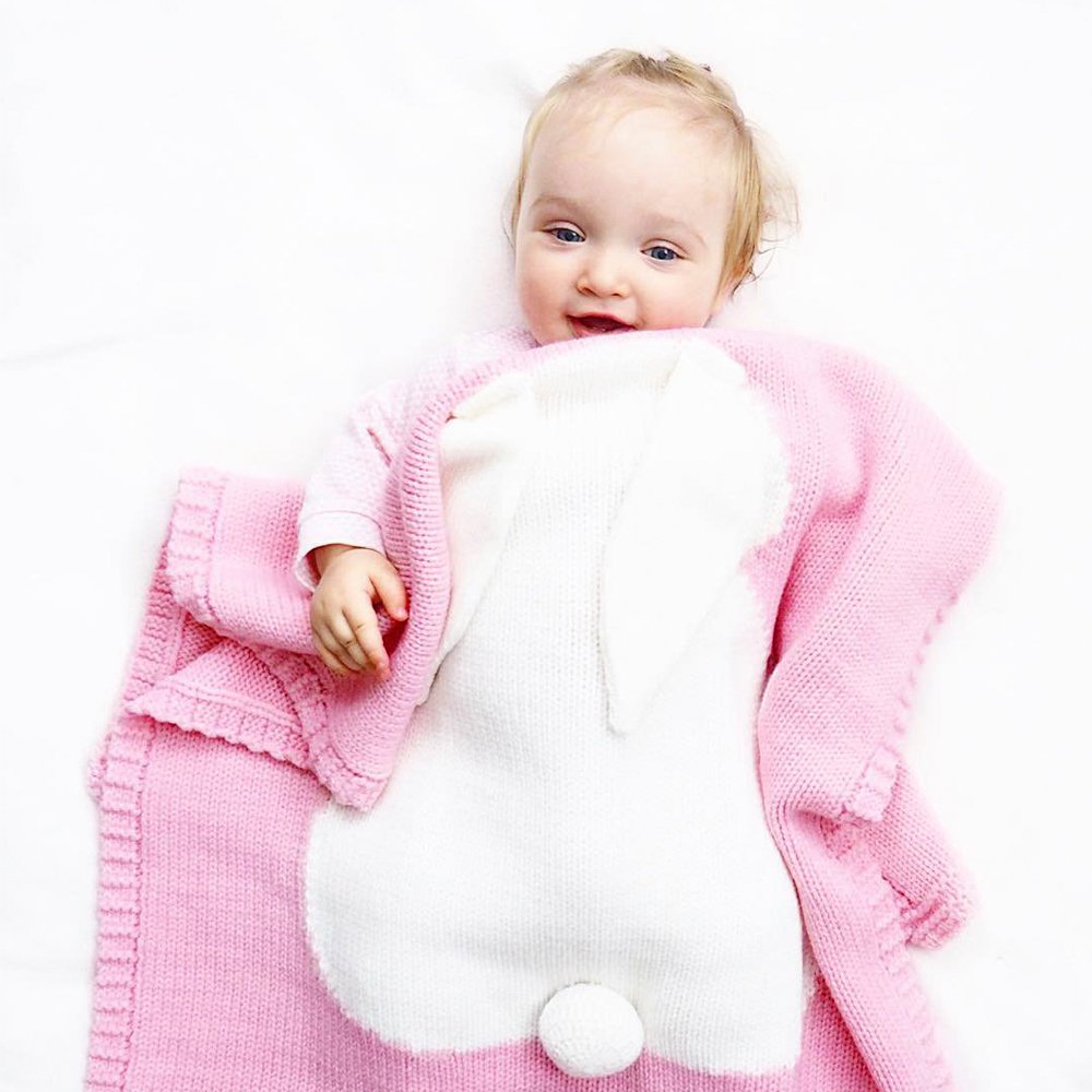 Плед ЗАЙКА 60*120 св.астра+белый APERO ДИЗАЙНЕРСКИЕ, ЗАЙЦЫ, ЖИВОТНЫЕ 134575 Розовый  - Вид №1