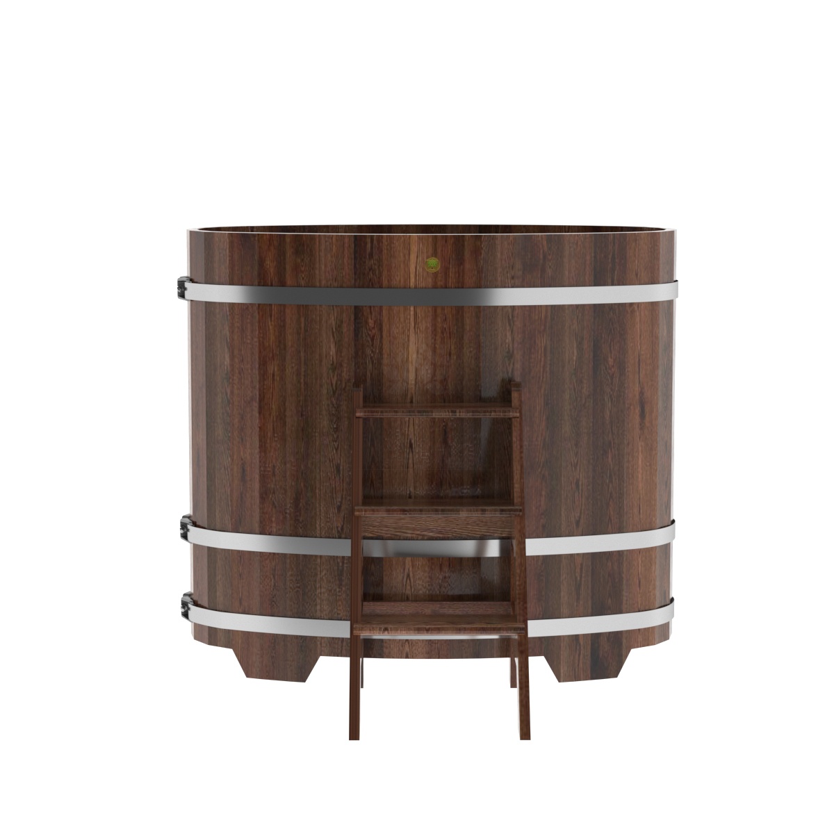 1138 Купель овальная из лиственницы 0,69х1,31х1,2 морёная премиум Alyarus  - Вид №3