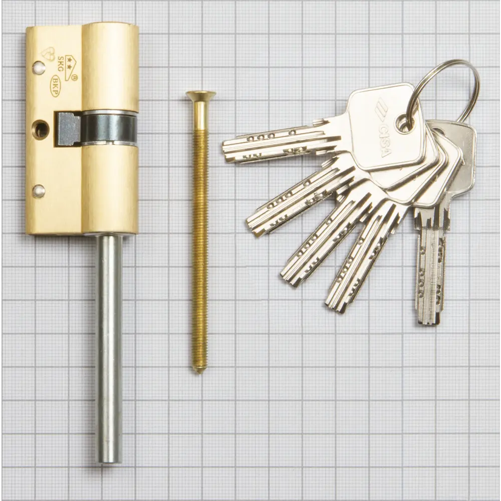 Цилиндр Cisa Astral S ОА3S7-81.00, 30x10x25 мм, ключ/шток, цвет латунь, без вертушки STLM-2020159 - Вид №2