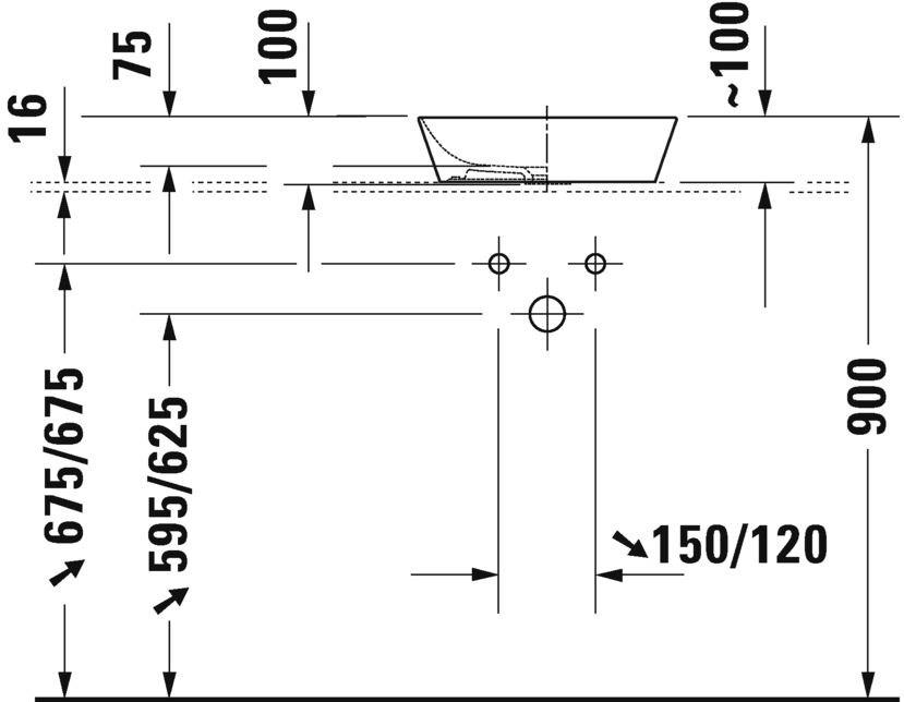 232840 Накладная раковина на столешницу  овальная Duravit Cape Cod - Вид №2