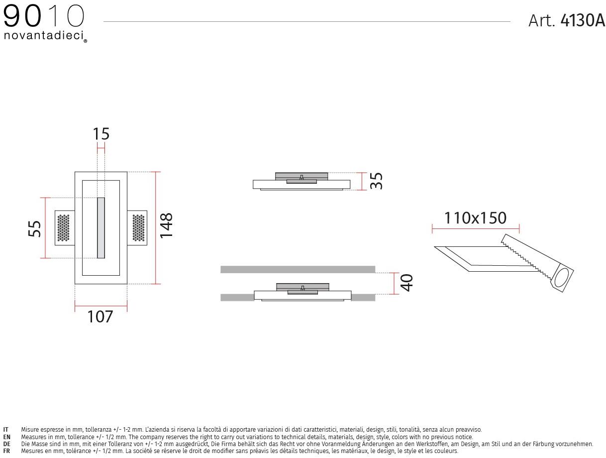 9010 novantadieci Настенный светодиодный светильник из cristaly®  4130a  - Вид №2