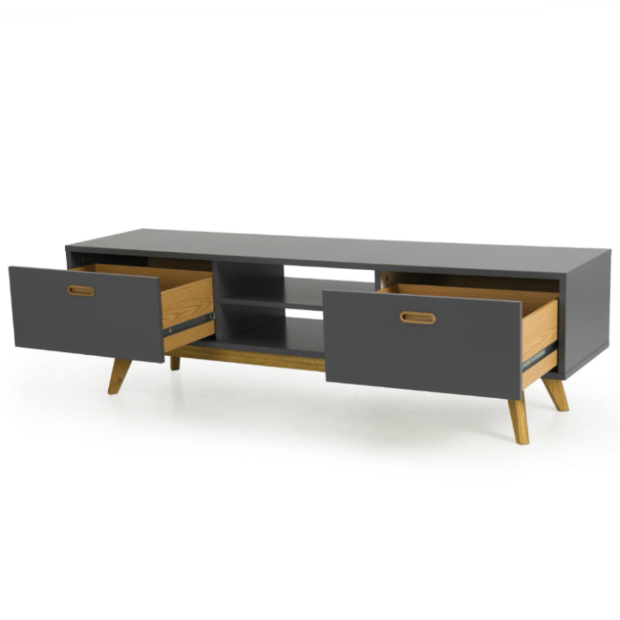 Тумба под ТВ Tenzo Bess, 50х170х43 см, дуб, серая 2162014 - Вид №3