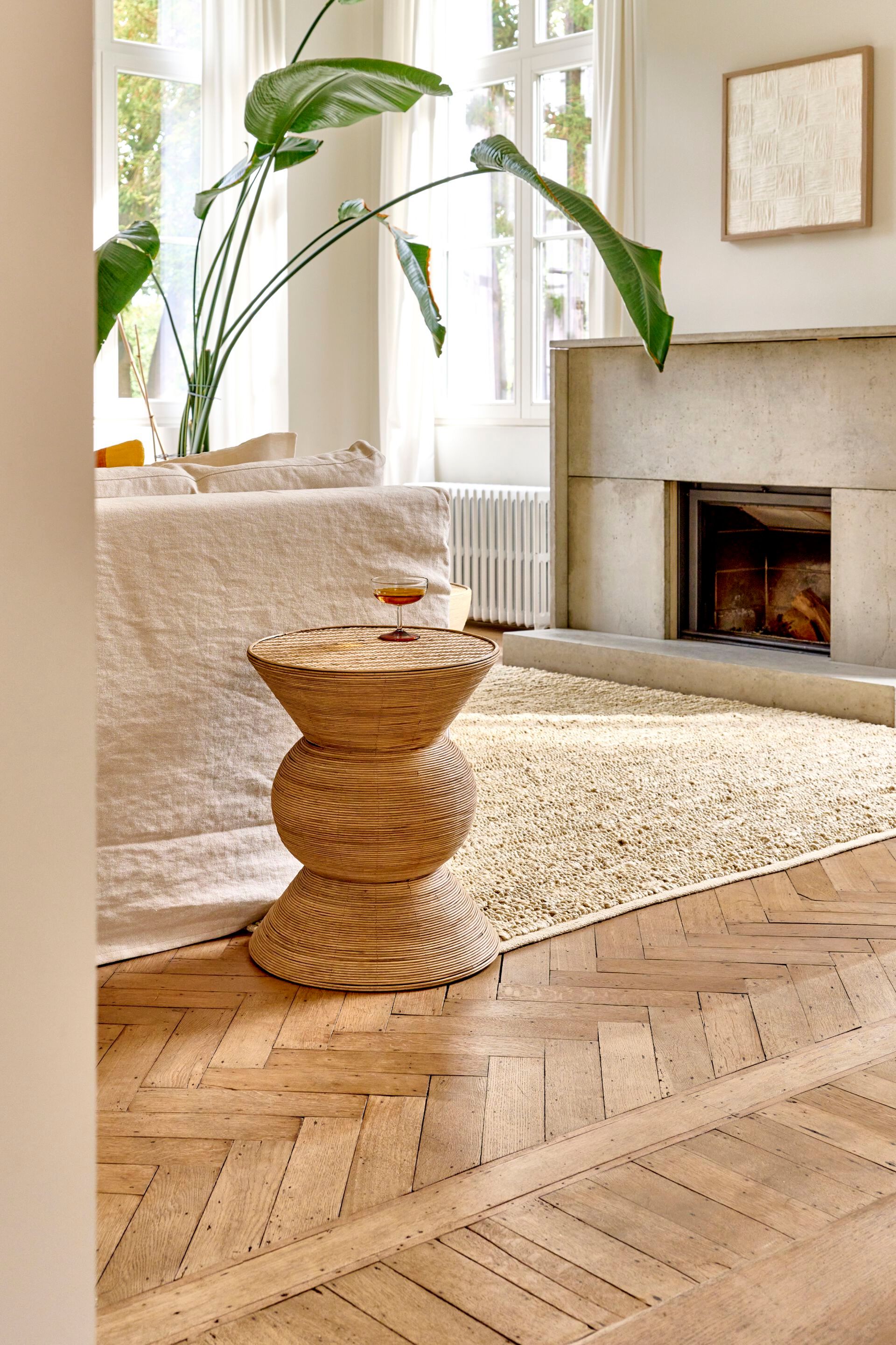 Высокий круглый бамбуковый журнальный столик POMAX Tambou ARCH-00103577 - Вид №2