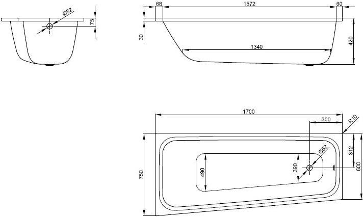 Bette Встроенная стальная ванна  1130-1140  - Вид №3