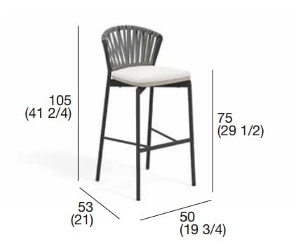 Высокий садовый стул из веревки и смолы RODA Piper ARCH-00045508 - Вид №2