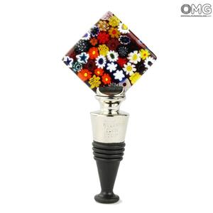 3540 ORIGINALMURANOGLASS Бутылочная пробка Микс Миллефиори + коробочка - муранское стекло OMG  см