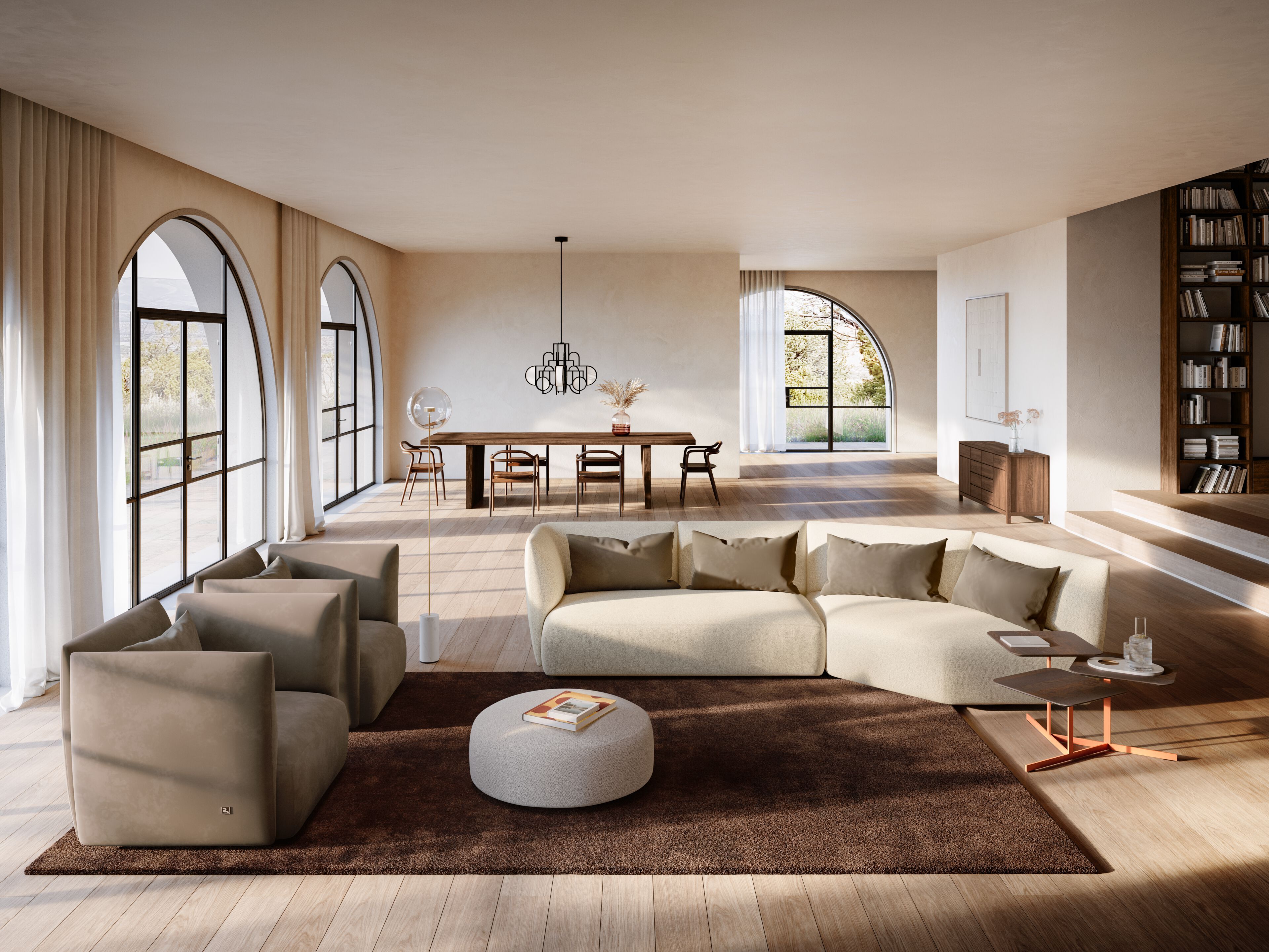 3-местный съемный тканевый диван Busnelli LOVELY ARCH-00140438 - Вид №2