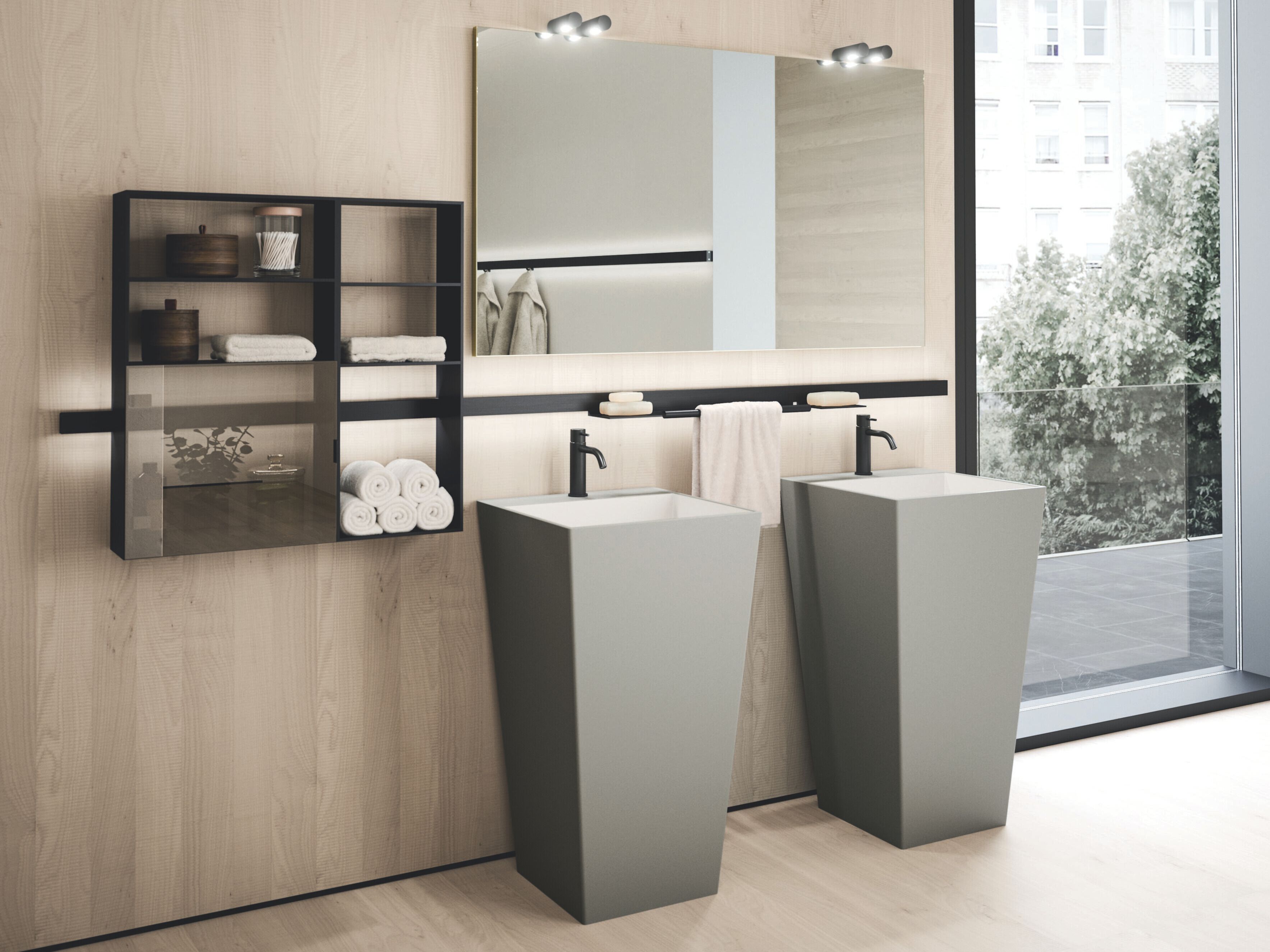 Квадратный отдельно стоящий умывальник OASIS профиль ARCH-00035548