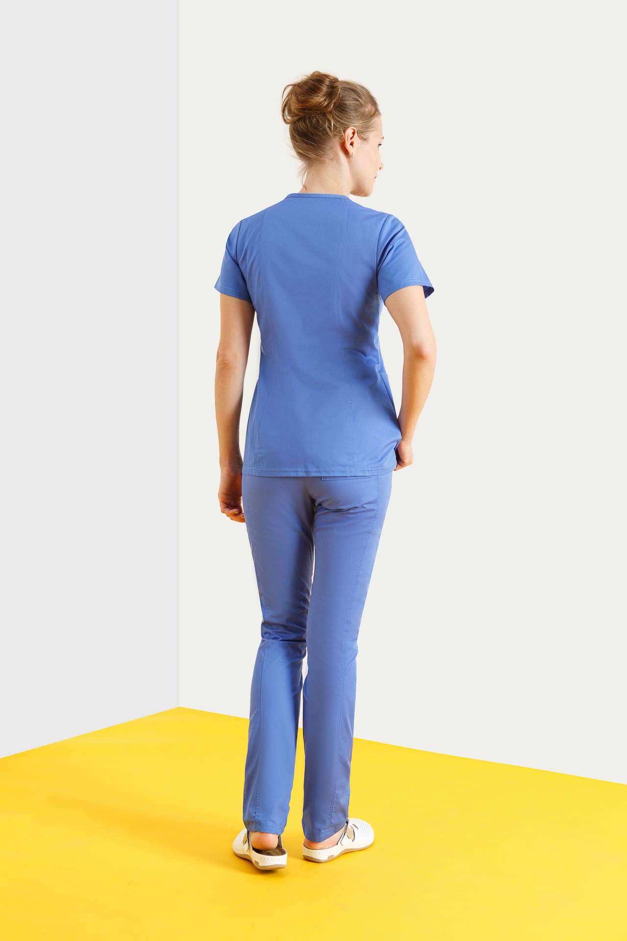 68051 Блузка женская BLUE (голубой) SINDIKA  Медицинская одежда  размер 54 (XXXL)  - Вид №3