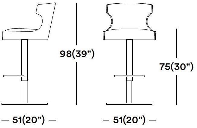 Tirolo Табурет из металла и дерева со встроенной подушкой Xie 052 sg f - Вид №3