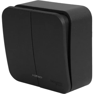 Выключатель накладной Schneider Electric Blanca 2 клавиши цвет антрацит